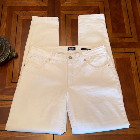 JONES NEW YORK NWOT LEXINGTON SKINNY DENIM JEANS W CLASSIC STRETCH SOFT WHITE - Picture 3 of 5